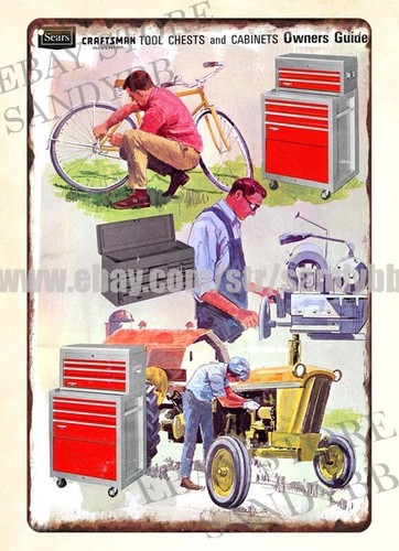 Interior Designer - ป้ายโลหะดีบุกสำหรับตกแต่งภายในของ Sears Craftsman Tool Chests and