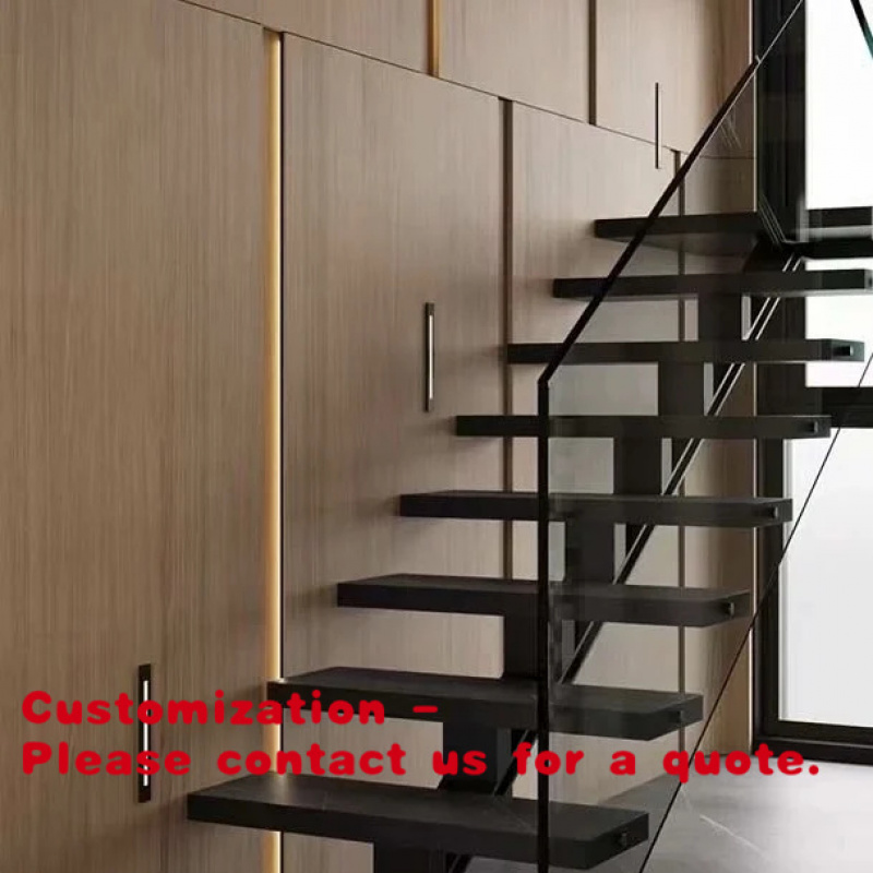 Interior Designer - บันไดลอยตัวแบบกำหนดเอง บันไดภายในแบบกำหนดเอง บันไดเหล็กตกแต่งดีไซน์สวยงาม พร้อมไฟ LED บันไดไม้แบบลอยตัว