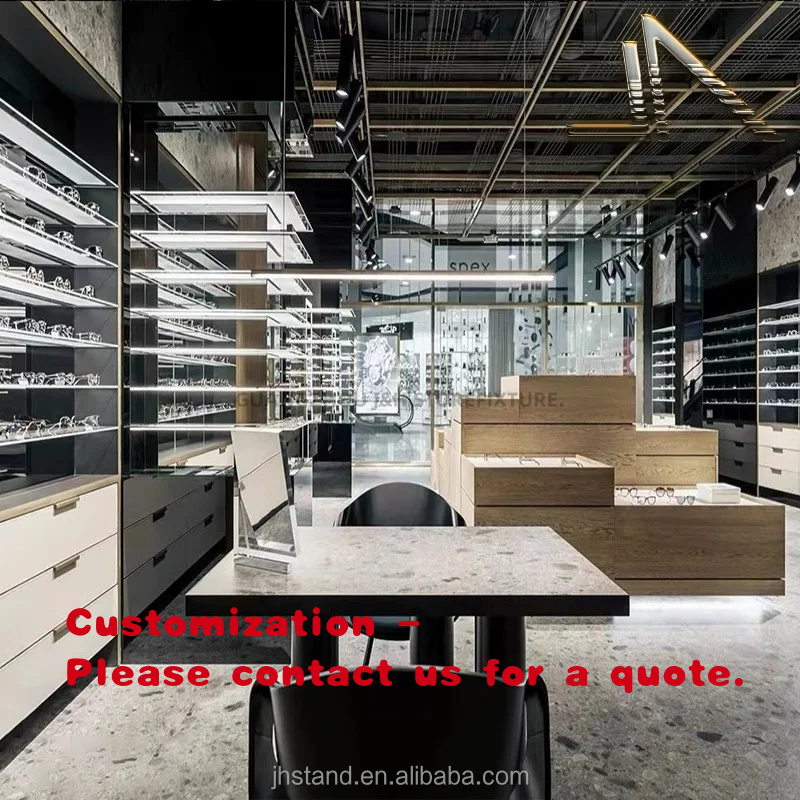Interior Designer - โต๊ะโชว์แว่นตาสำหรับร้านแว่นตา ตกแต่งภายในร้านค้า ตู้โชว์ดีไซน์ทันสมัย เฟอร์นิเจอร์ร้านแว่นตา