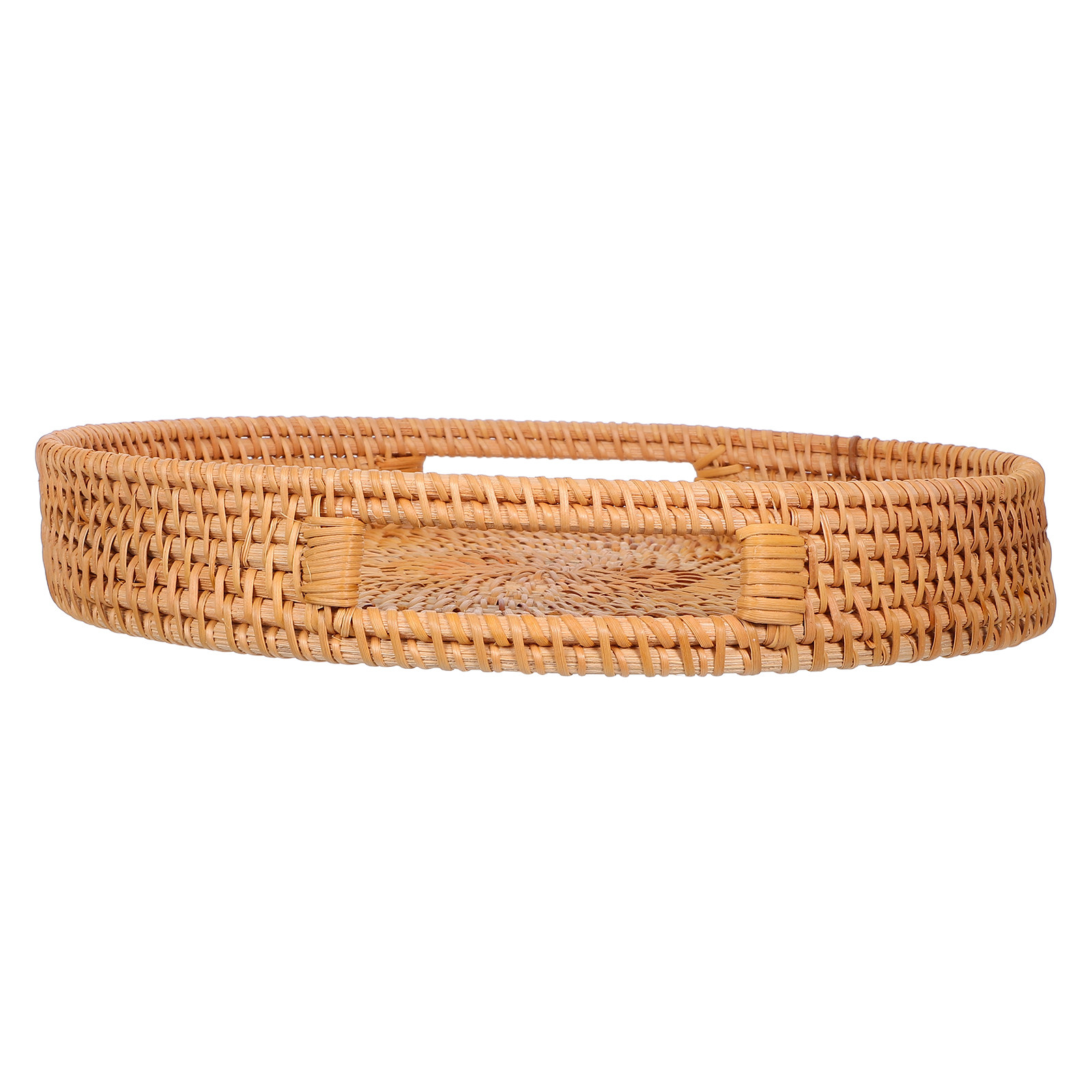 ถาดเสิร์ฟทรงกลมขนาด 14 นิ้ว ทำ - Rattan Tray Handle บทวิจารณ์และราคา