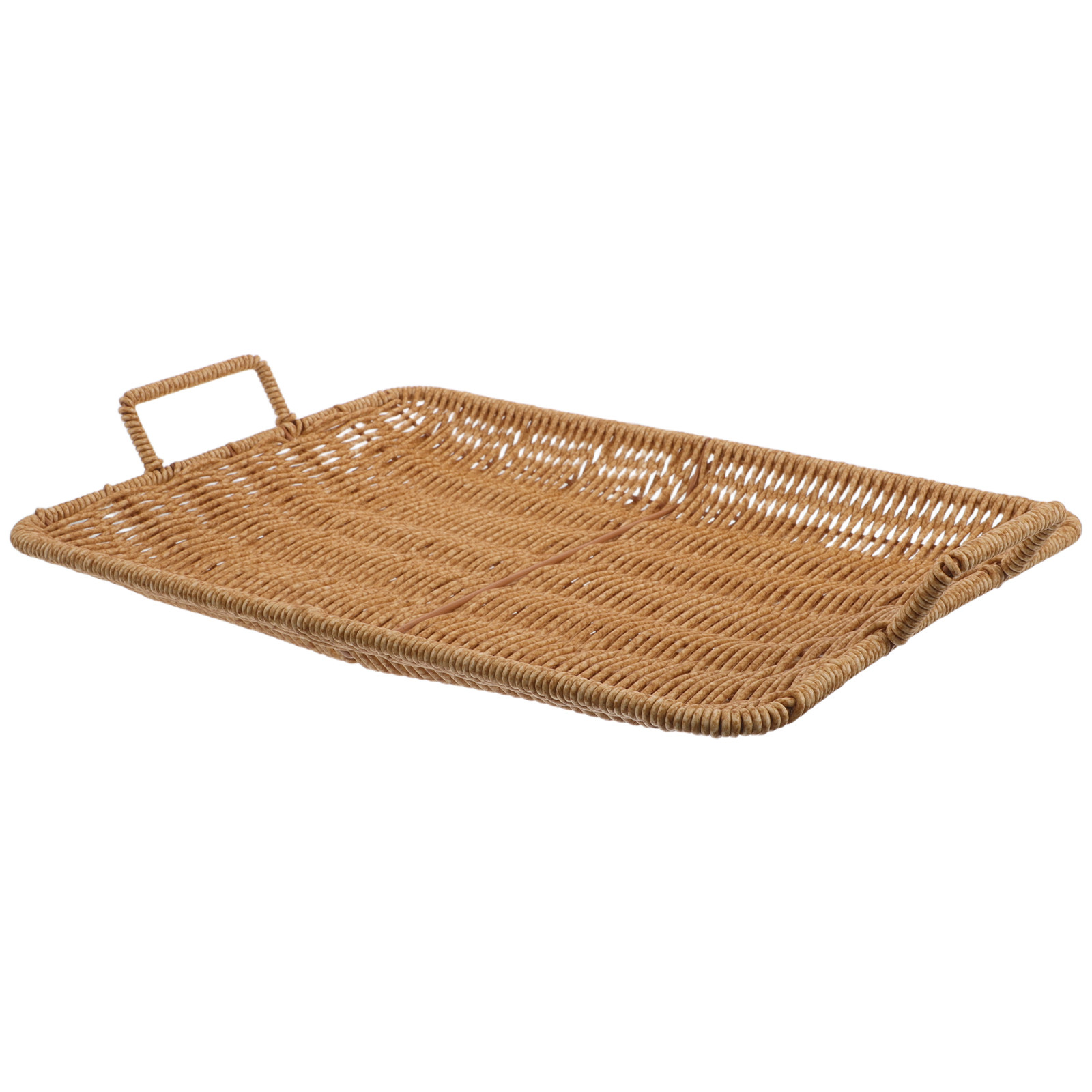 ตะกร้าพลาสติกทรงสี่เหลี่ยมผืนผ - Rattan Tray Handle บทวิจารณ์และราคา