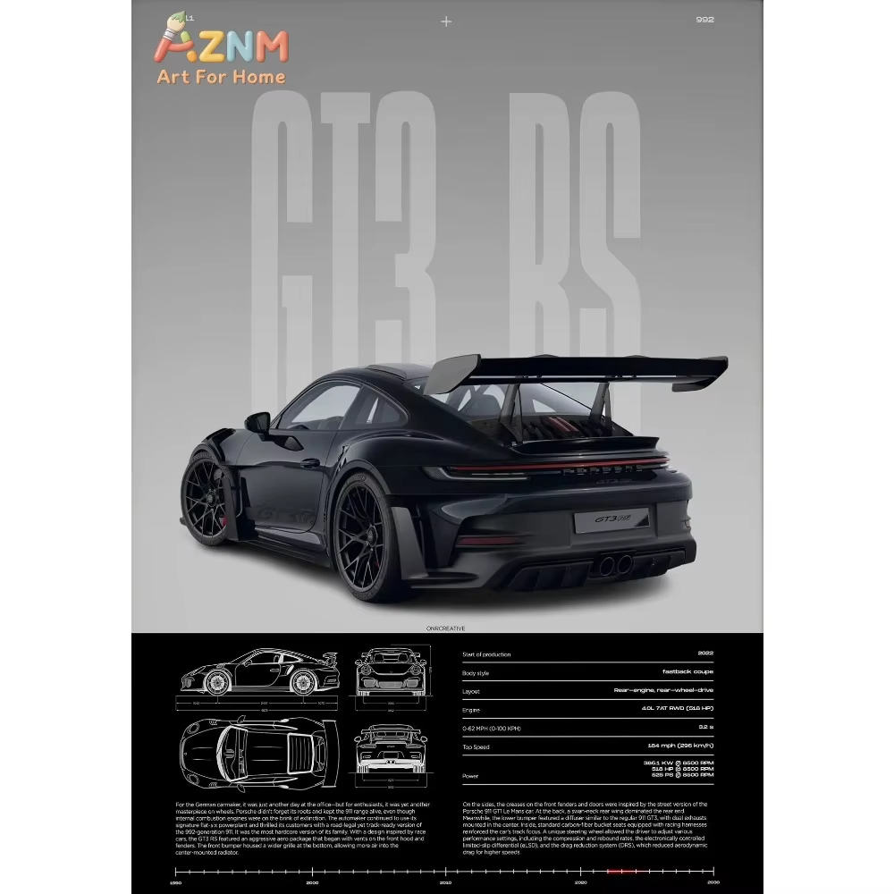 1 ชิ้นมินิมอลลิสต์ 911 GT3-RS  - Interior Design Home Decor บทวิจารณ์และราคา