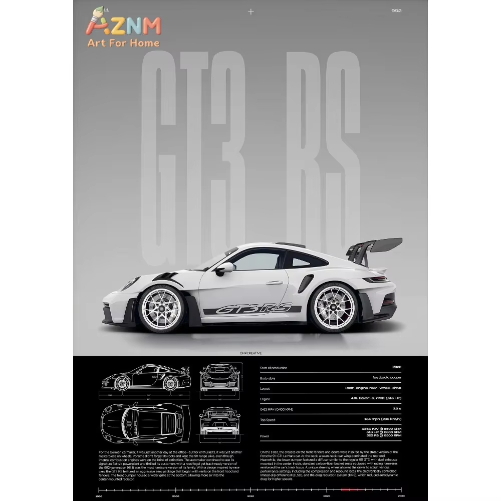 1 ชิ้นมินิมอลลิสต์ 911 GT3-RS  - Interior Design Home Decor บทวิจารณ์และราคา