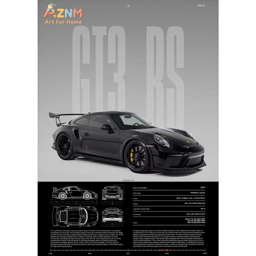1 ชิ้นมินิมอลลิสต์ 911 GT3-RS  - Interior Design Home Decor บทวิจารณ์และราคา