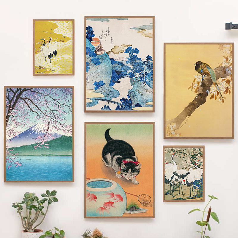 ภาพพิมพ์บนผ้าใบของคาตสึชิกะ โฮ - Interior Design Home Decor บทวิจารณ์และราคา